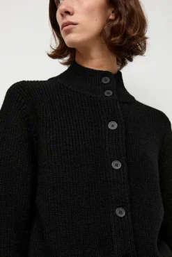 Raw Blouson Cardigan in Black