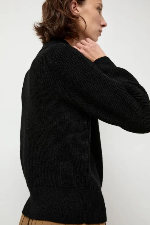 Raw Blouson Cardigan in Black