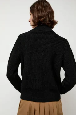 Raw Blouson Cardigan in Black