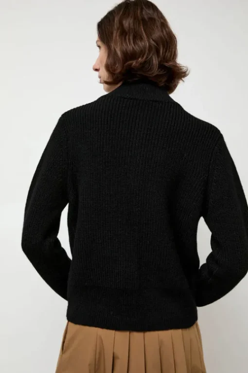 Raw Blouson Cardigan in Black