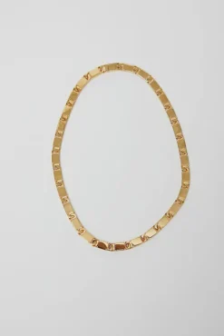 Rectangle Chain Link Necklace in Gold