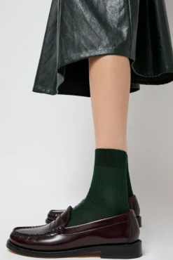 Ribbed Ankle Socks in Cipresso
