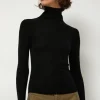 Ribbed High Neck in Black