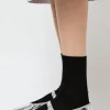 Ribbed Mid Calf Bio Cotton Socks in Nero