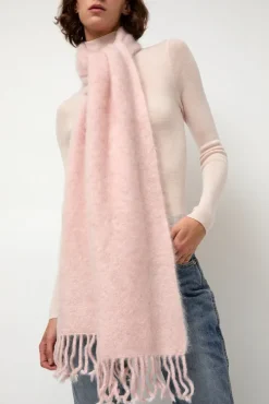 Ribbed Mohair Scarf in Blush