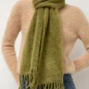 Ribbed Mohair Scarf in Matcha