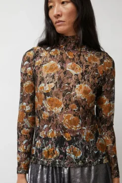 Rosa Turtleneck in Gold Roses
