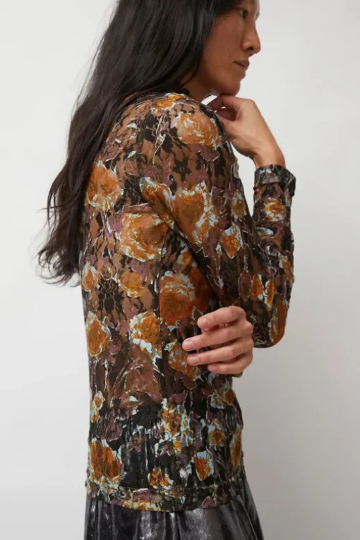 Rosa Turtleneck in Gold Roses