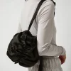 Satin Mini Ball Bag in Black