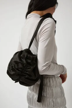 Satin Mini Ball Bag in Black