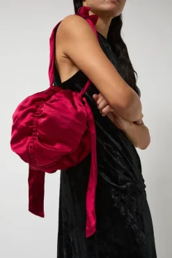 Satin Mini Ball Bag in Pink