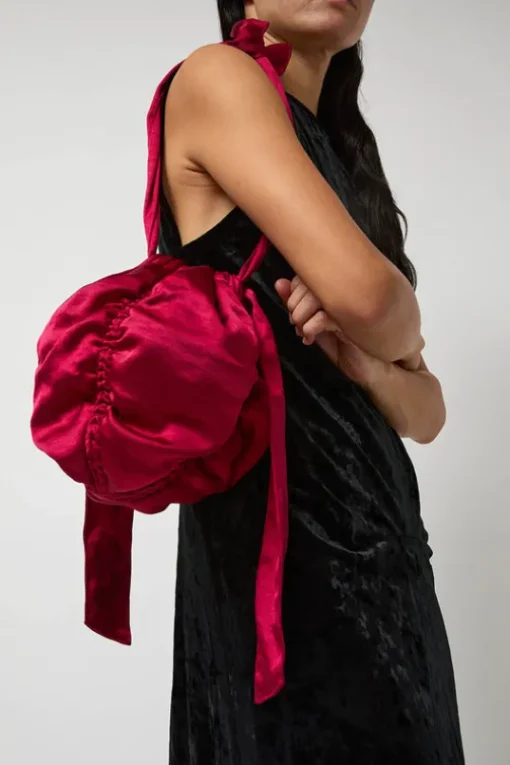Satin Mini Ball Bag in Pink