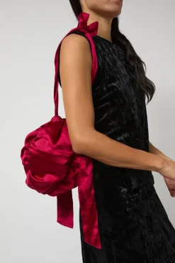 Satin Mini Ball Bag in Pink