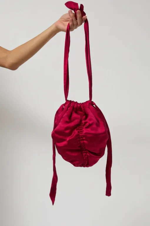 Satin Mini Ball Bag in Pink