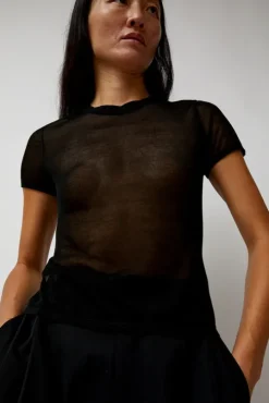 Sheer Baby Tee in Black