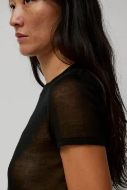 Sheer Baby Tee in Black