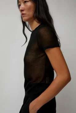 Sheer Baby Tee in Black