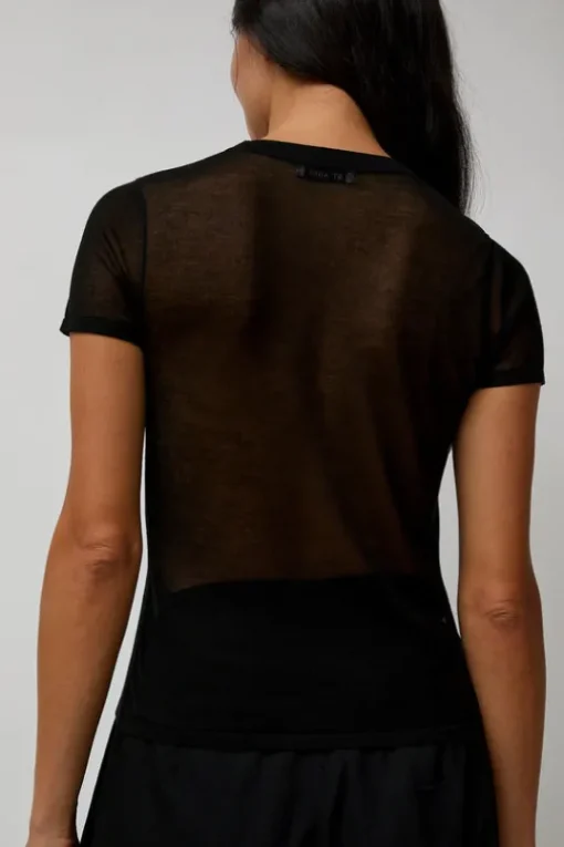 Sheer Baby Tee in Black