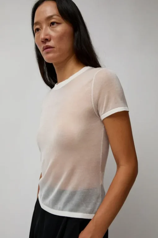 Sheer Baby Tee in White