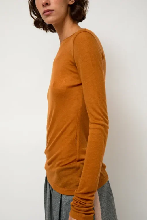 Sheer Long Sleeve in Camel