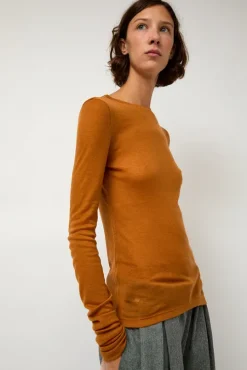 Sheer Long Sleeve in Camel
