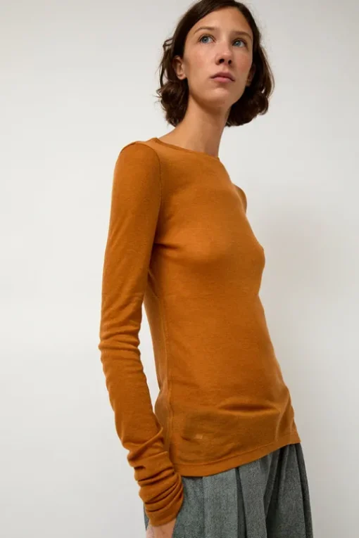 Sheer Long Sleeve in Camel