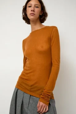 Sheer Long Sleeve in Camel