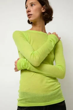 Sheer Long Sleeve in Wasabi