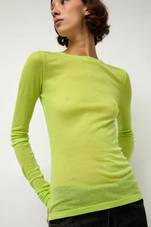 Sheer Long Sleeve in Wasabi