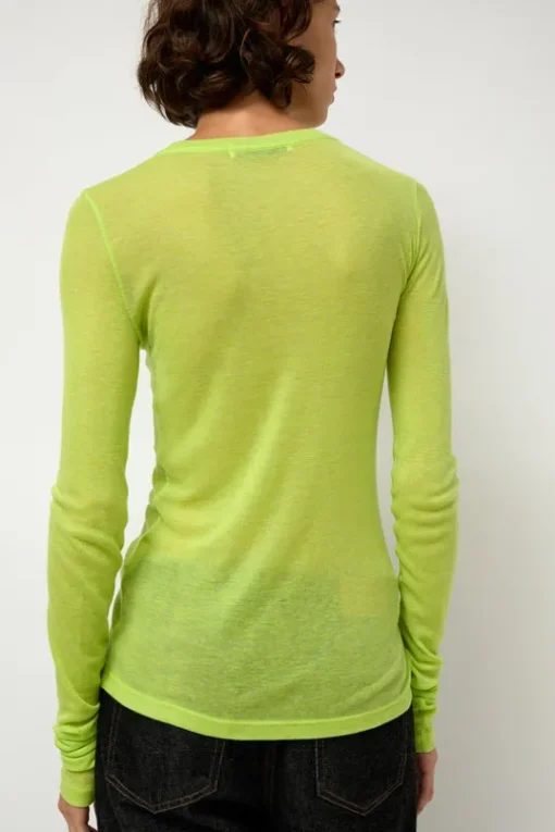 Sheer Long Sleeve in Wasabi