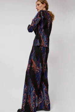 Silhouette Plisse Pant in Blue Shadow Wing