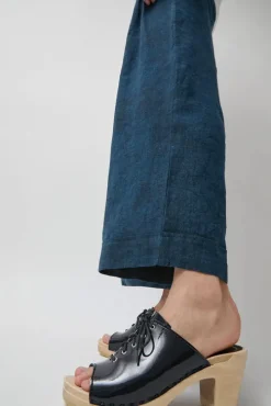 Simone Clog on High Heel in Navy Patent
