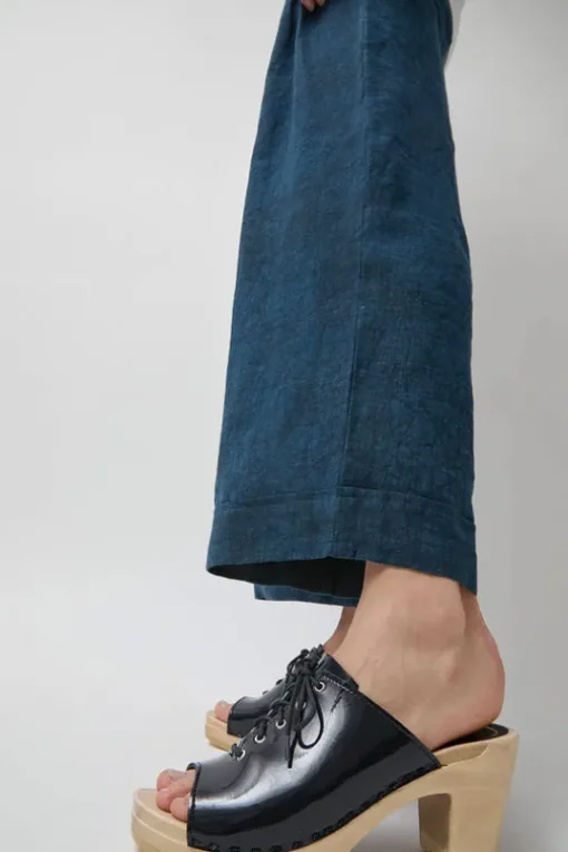 Simone Clog on High Heel in Navy Patent