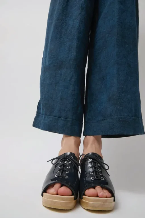 Simone Clog on High Heel in Navy Patent