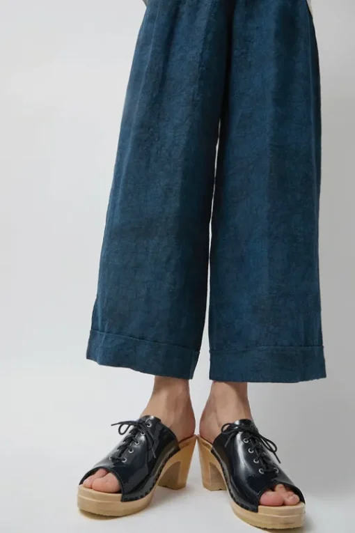 Simone Clog on High Heel in Navy Patent
