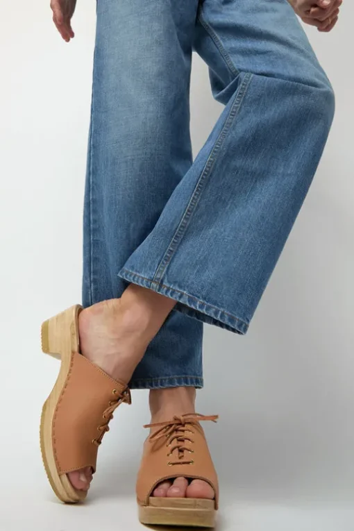 Simone Clog on Mid Heel in Desert