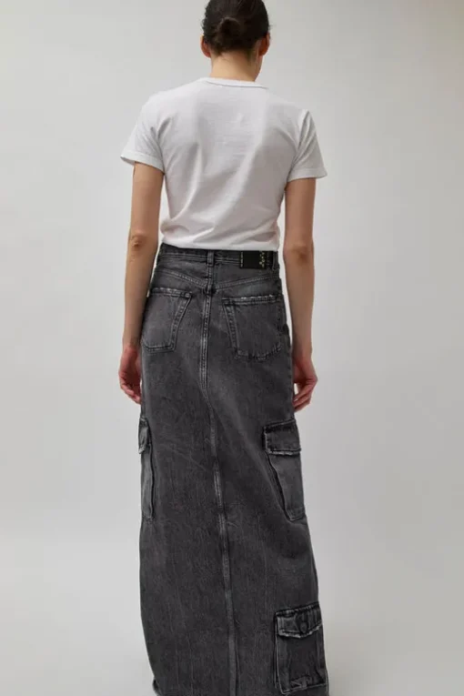 Skylar Denim Skirt in Marble Black