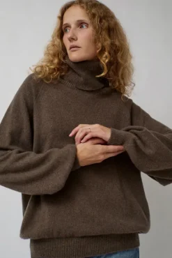 Soar Turtleneck in Teak Brown
