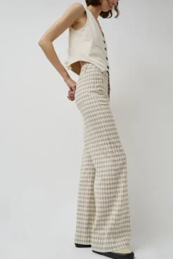 Soft Hank Pant in Bone Plaid