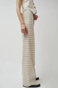 Soft Hank Pant in Bone Plaid