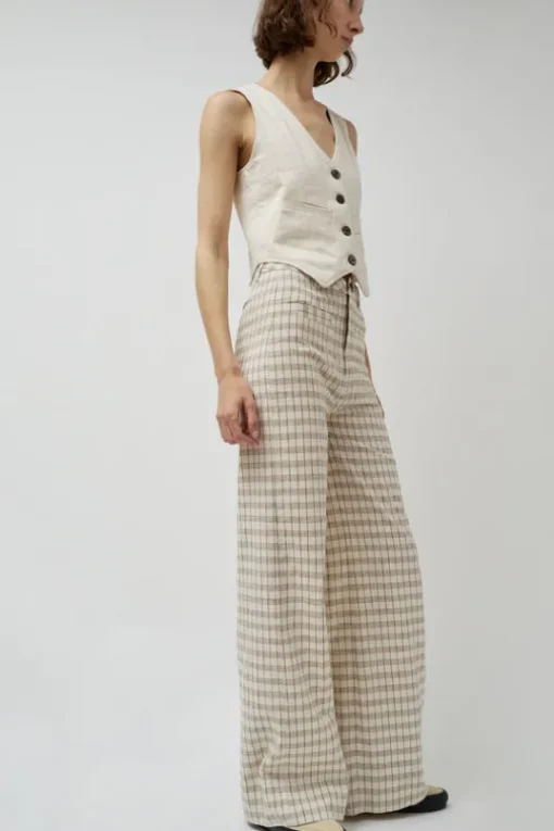 Soft Hank Pant in Bone Plaid