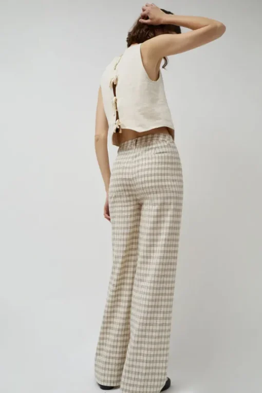 Soft Hank Pant in Bone Plaid