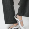 Square Toe Mary Jane in Silver Mirror