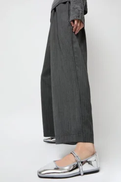 Square Toe Mary Jane in Silver Mirror