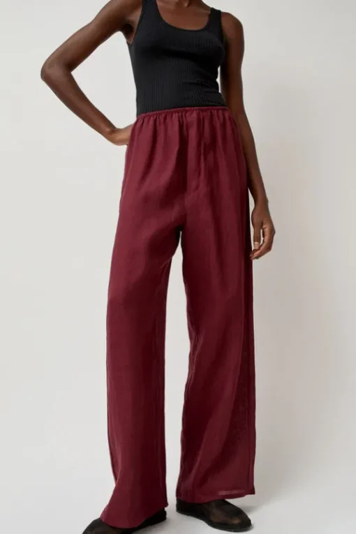 Stoa Pants in Stome Burgundy