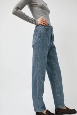 Straight Fit Denim in Mid Blue