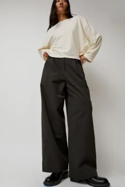 Straight Trousers in Dark Grey