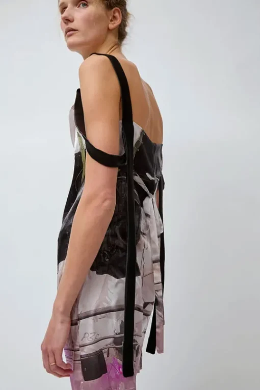 Strap Dress in Purple Print