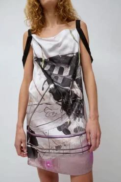 Strap Dress in Purple Print