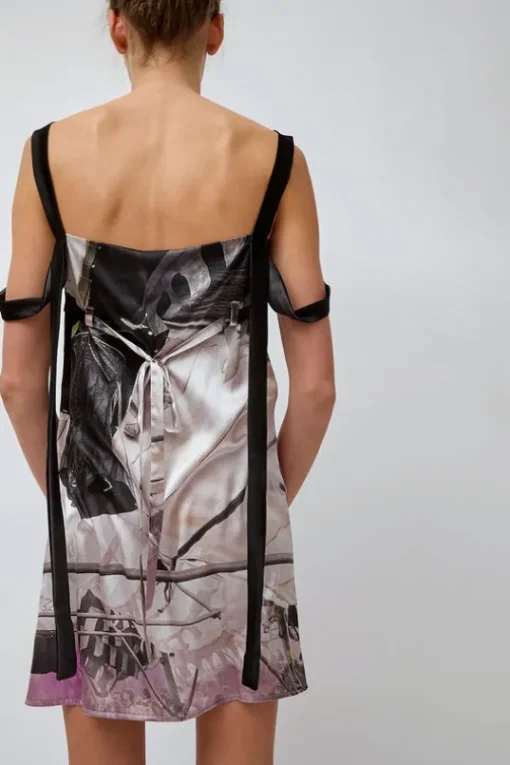 Strap Dress in Purple Print